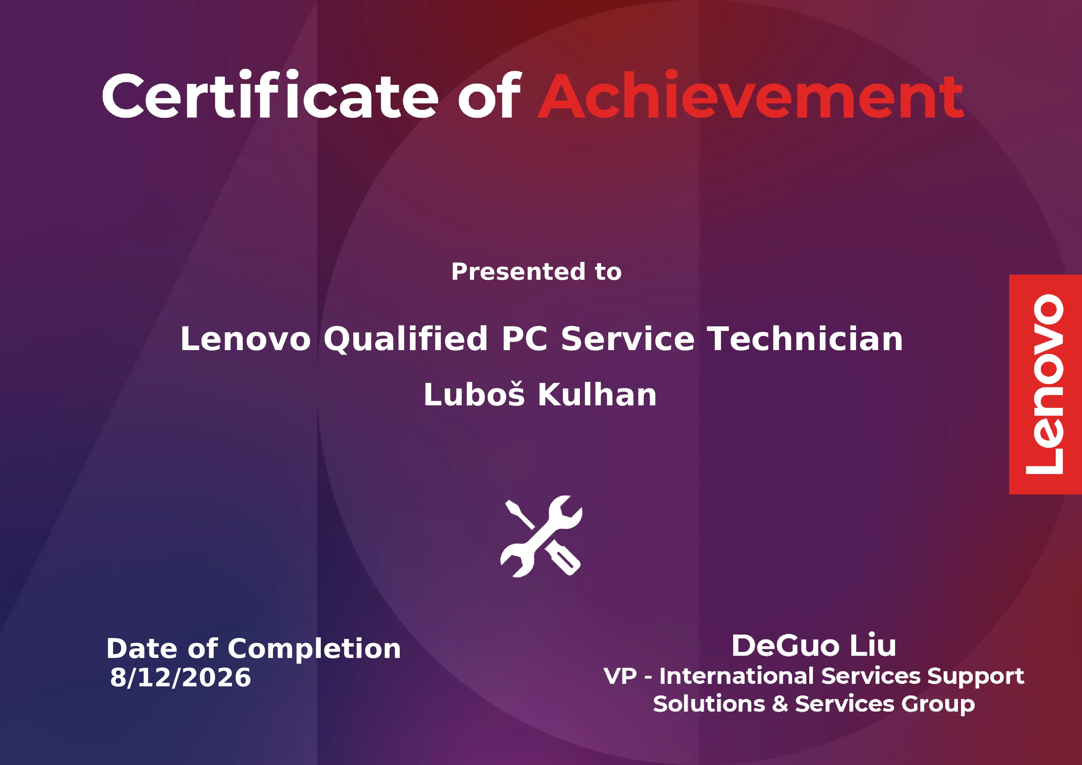 Lenovo technik certifikát
